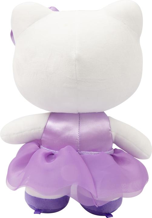 Immagine prodotto Giochi Preziosi Hello Kitty Giocattolo di peluche morbido alto 30 cm con vestito alla moda, vestito di raso viola e (30 cm)