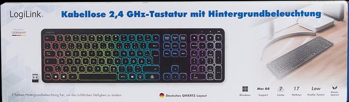 Produktbild LogiLink Keyboard Wireless Gaming Black (DE, Kabellos)