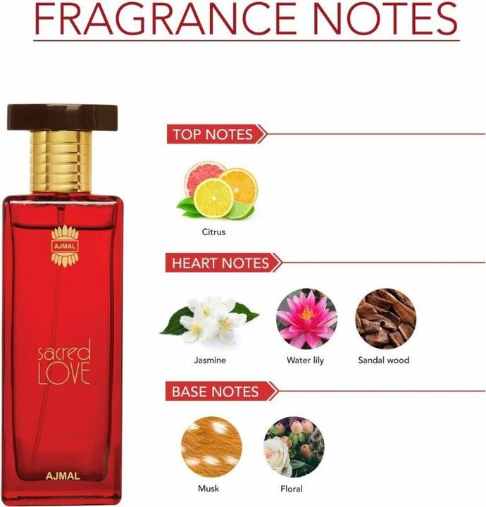 Actual product image Ajmal Sacred Love by Eau de Parfum Spray 50 ml (Eau de parfum, 50 ml)