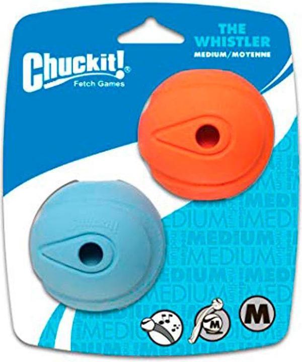 Image du produit Chuckit! CHUCK IT! The whistler dog ball M - Balle pour chien - 2 pièce(s) (Jouet à mâcher pour chien)