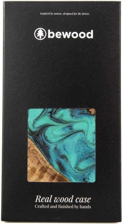 Immagine prodotto Bewood Custodia in legno e resina per iPhone 14 Pro Max - Turchese Nero (Apple iPhone 14 Pro Max)
