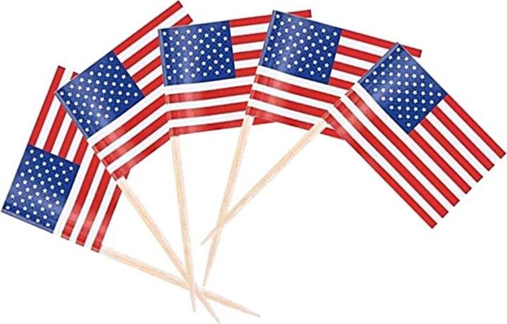 Actual product image König Design 100 flag picks countries nations decoration toothpicks flag birthday party DIY (1 x)
