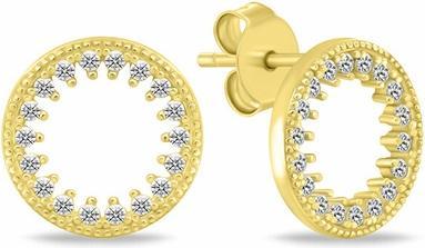 Produktbild Brilio Silver - Minimalist silver earrings Circles with zircons EA1058W