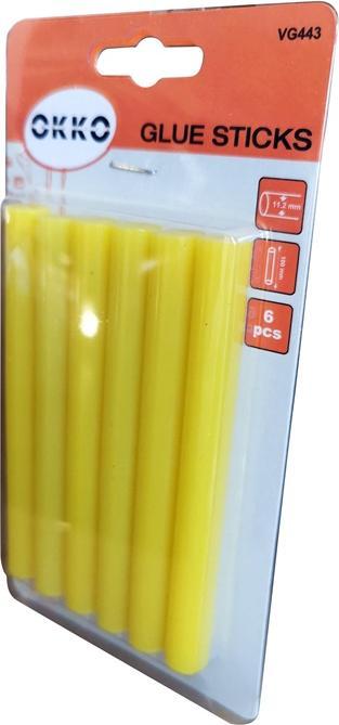 Okko GLUE STICKS 6PCS SET.11.2X100MM.YELLOW