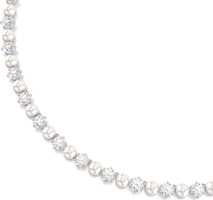 Actual product image Swarovski Matrix Tennis Halskette Kristallperle Rundschliff Weiss (Swarovski Metal)