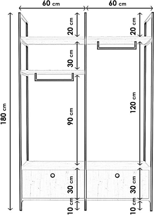 Produktbild Kalune Design Jensen (120 x 45 x 180 cm)