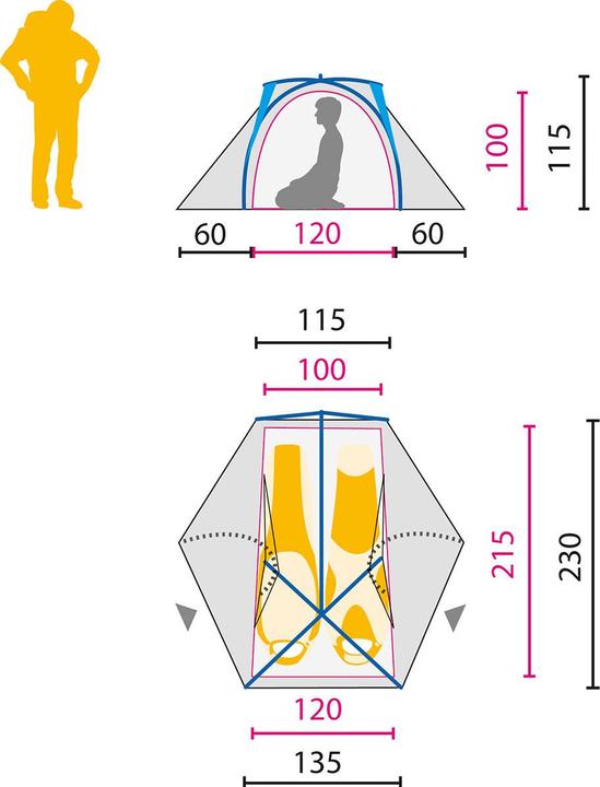 Actual product image Jack Wolfskin Exolight Ii (Dome tent, 2.07 kg, 2 persons)
