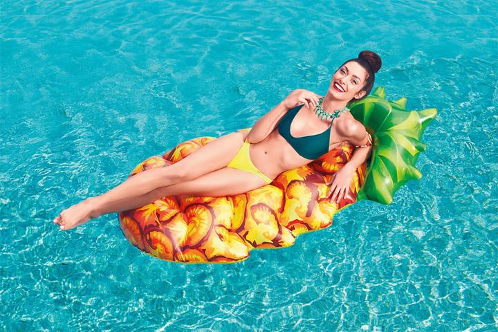 Actual product image Bestway inflatable mattress Pineapple, 1.74 m x 0.96 m, 43310