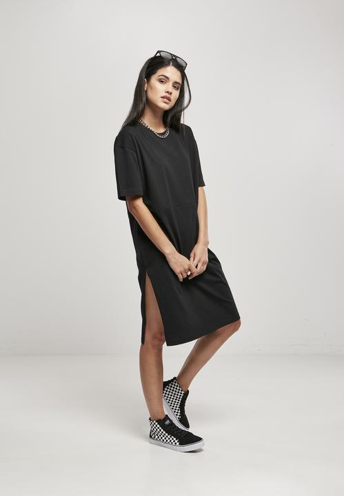 Actual product image Urban Classics Ladies Organic Oversized Slit Tee Dress (M)