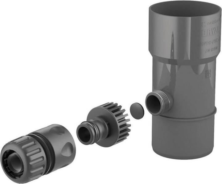 Produktbild GCS BRYZA® Dachrinnenablauf für Regentonne DN Ø110 mm Graphit | Regenwasser Regentonne Fallrohr Regensam
