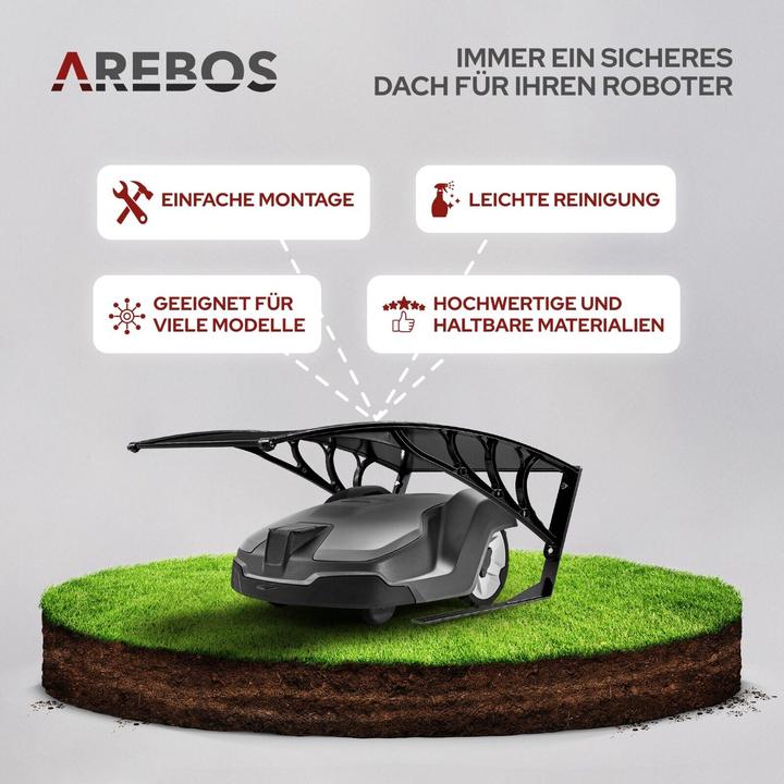 Actual product image Arebos Carport (Mowing robot, Robot mower garage)
