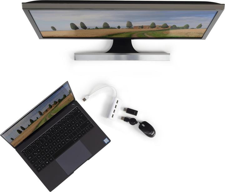 Produktbild Hama USB-A-Hub, 4 Ports, USB 2.0, 480 Mbit/s, Weiss (USB-A, 4 Ports)