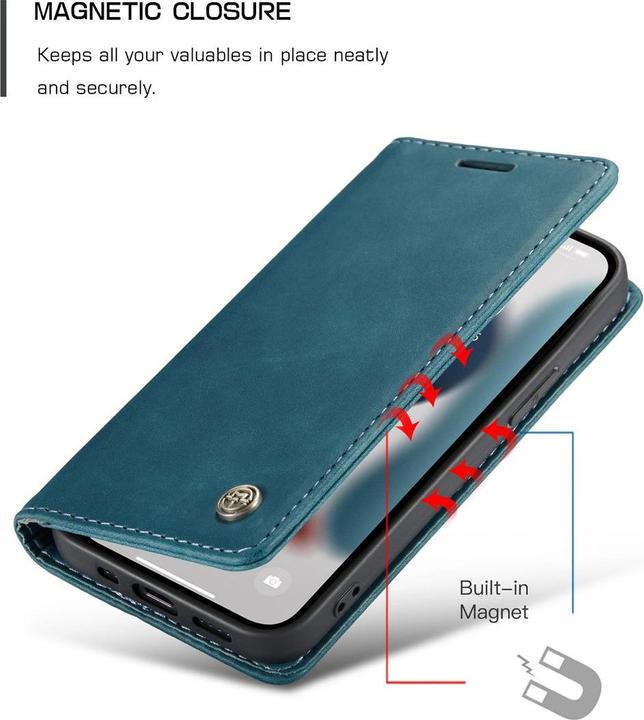 Actual product image König Design Case Mobile Protection for Apple iPhone 13 Pro Case Flip Cover Case Cover Blue New (Apple iPhone 13 Pro)
