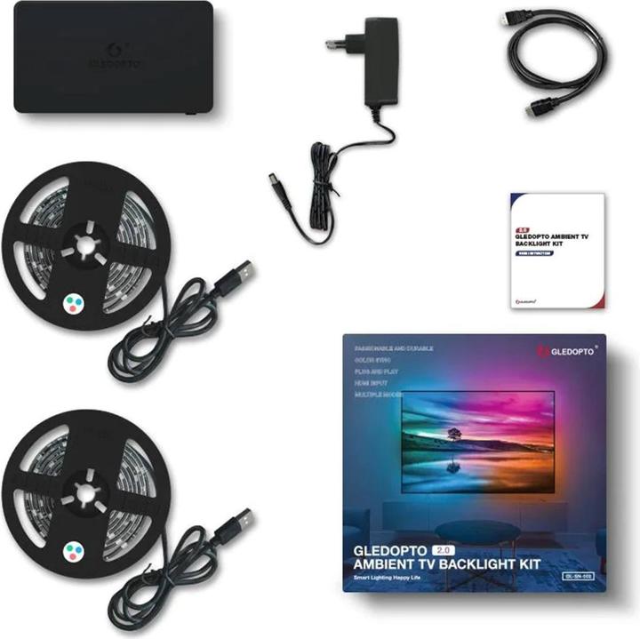 Produktbild Gledopto TV Backlight Kit 2.0 (RGBW, 200 cm, Indoor)