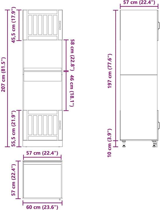 Actual product image VidaXL Madlene (60 x 57 x 207 cm)