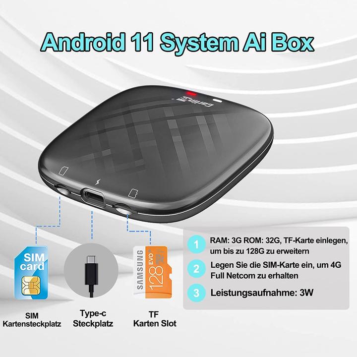 Produktbild Carlinkit Mini AI Box Wireless CarPlay Adapter (Android Auto, Apple Carplay)