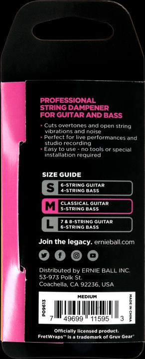 Image du produit Ernie Ball Accessoires, FretWrap, Gruv Gear, Medium