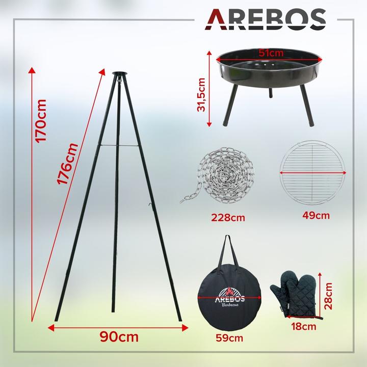 Produktbild Arebos BBQ Schwenkgrill (90 cm)