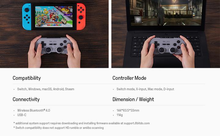 Immagine prodotto 8bitdo Sn30 Pro (Android, iOS, Switch, PC)