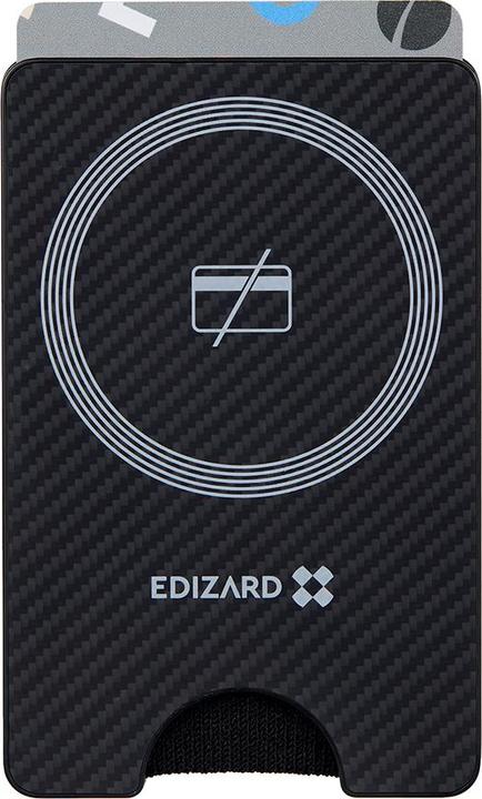 Actual product image Edizard - Magnetic Wallet MagSafe (EZ880101) - with Stand, 3 Cards Storage, Aramid Fiber - Black