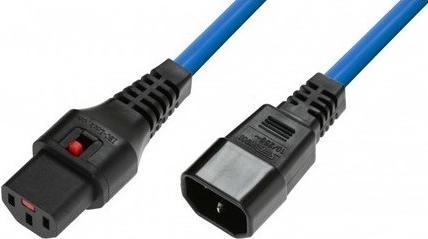 Actual product image Iec Lock 230V connection cable C13 lockable - C14 blue 3.00 m (3 m)