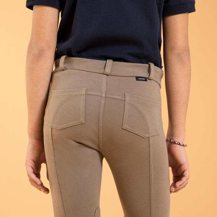 Actual product image Fouganza Riding breeches 140 knee patches children brown (140)