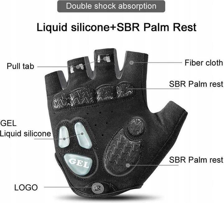 Produktbild Rockbros S169BGR XL cycling gloves with gel inserts - gray (XL)