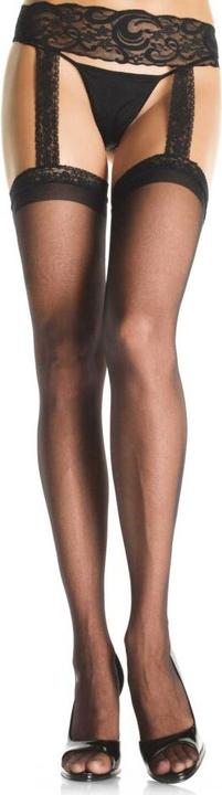 Produktbild Leg Avenue Kousen met kanten jarretelgordel Zwart (S, M, L)