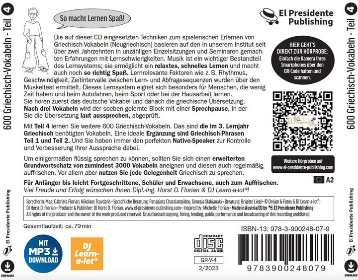 Produktbild 600 Griechisch-Vokabeln spielerisch erlernt - Teil 4 (Deutsch, Griechisch, Gabriela Florian, Nikolaos Tsavdaris, Horst Florian, 2021)