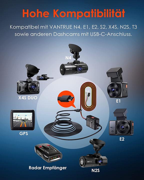 Actual product image Vantrue Dashcam Hardwire Kit with Fuse Holders
