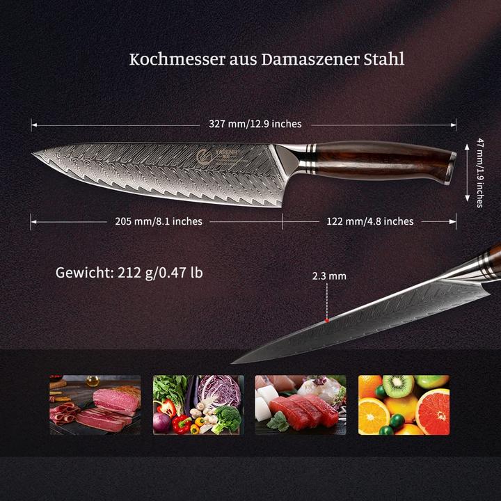 Actual product image Yarenh Chef's knife with wooden sheath (20.50 cm)