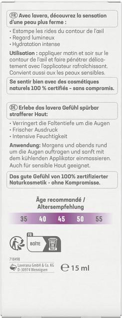Image du produit Lavera Soin Contour des Yeux Raffermissant (15 ml, Jour + nuit)