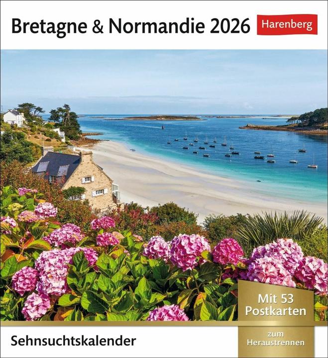 Produktbild Harenberg Bretagne & Normandie Sehnsuchtskalender 2026 - Wochenkalender mit 53 Postkarten (Deutsch)
