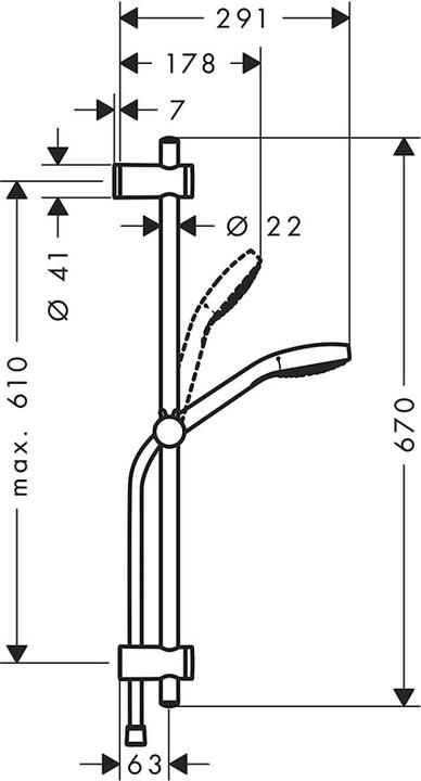 Actual product image hansgrohe SHOWER SET MYSELECT S VAR 0.65 26710400