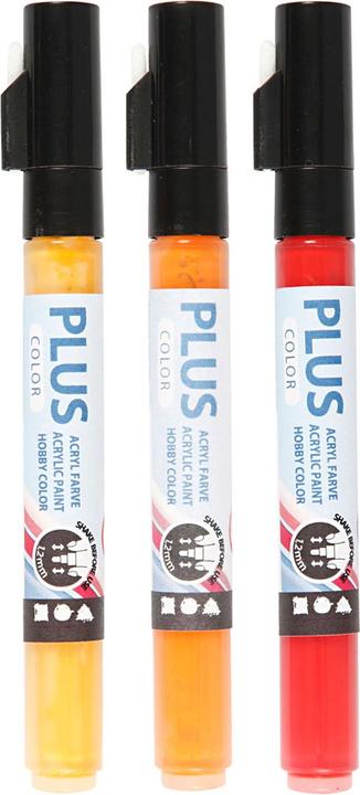 Produktbild Creativ Company Acrylmarker (Rot, Gelb, Orange, 2 mm, 3 x)