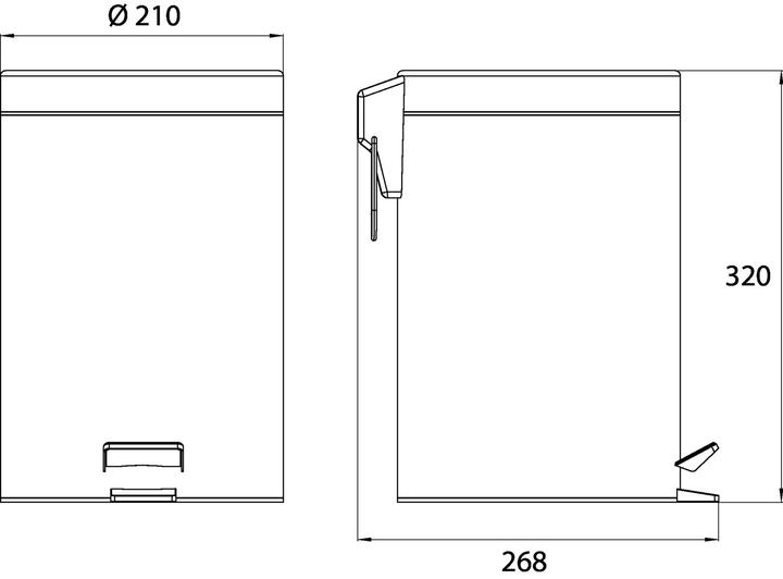 Produktbild Emco Treteimer System 2 5l mit Deckel edelstahl 355300000 (5 l)