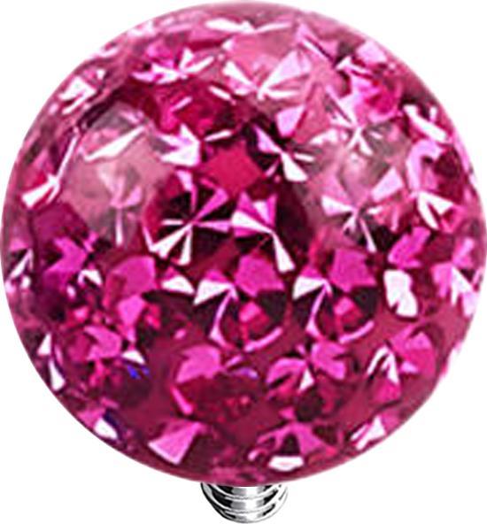 Star Piercing Dermal Anchor Kristall Kugel pink Epoxy Schutzschicht (ohne Messing, Titan G23)
