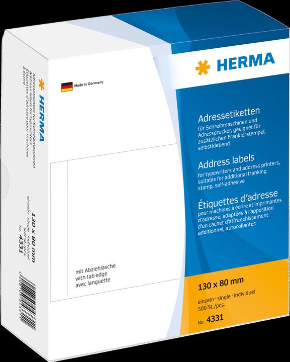 Image du produit HERMA Étiquettes d'adresse pour machines à écrire