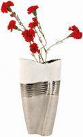 Image du produit IKO Grand vase moderne argent / motif blanc h = 35cm (1 x)