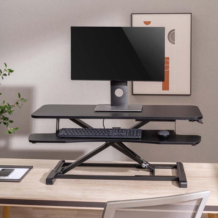 Produktbild Wiltec höhenverstellbarer Schreibtischaufsatz 95x40cm mit Tastaturablage