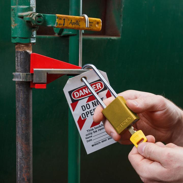 Immagine prodotto Brady Lucchetto Safekey in alluminio con grillo in acciaio, giallo, altezza grillo 76 mm, diametro grillo