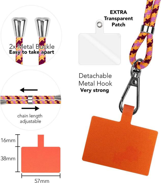 Actual product image Nalia Universal mobile phone necklace with pad
