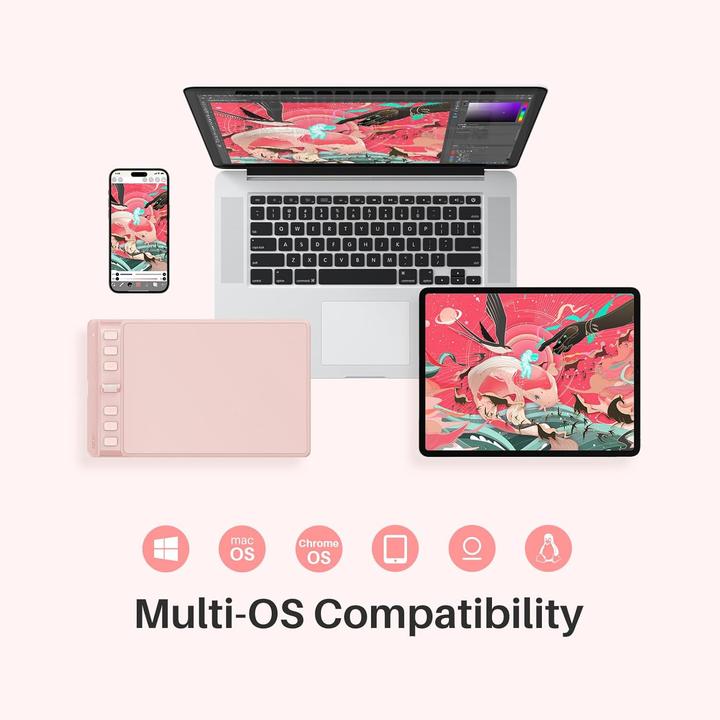 Produktbild Huion Inspiroy 2S Rosa Grafiktablett (5080 lpi)