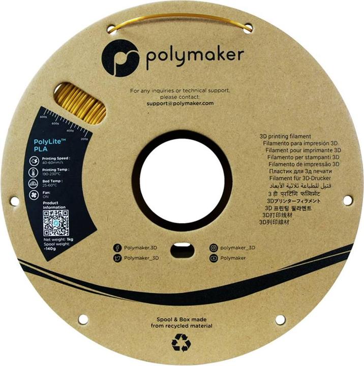 Actual product image Polymaker PA03027 Dual Silk Filament PLA Silk Multicoloured, Silky glossy 1.75mm 1000g Crown, Gold (PLA, 1.75 mm, 1000 g, Multicoloured)