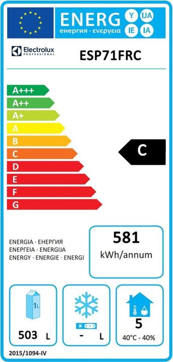 Etichetta energetica Electrolux ESP71FRC (503 l)