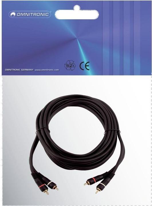 Image du produit Omnitronic Câble RCA 2x2 5m (5 m)