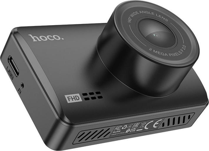 Image du produit Hoco Casque avec microphone caméra voiture avec écran 2,45" + caméra arrière 1080P/30fps DV3 noir (Écran intégré, Bluetooth, Vision nocturne, Microphone intégré, Full HD)