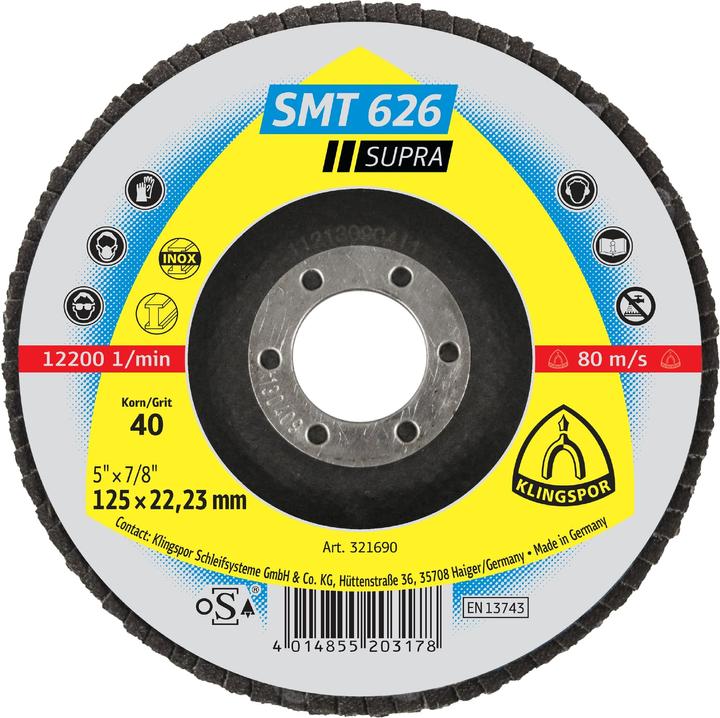 Image du produit Klingspor SMT 626 Supra - Disques et roues abrasives 125 x 22,23 mm (40)