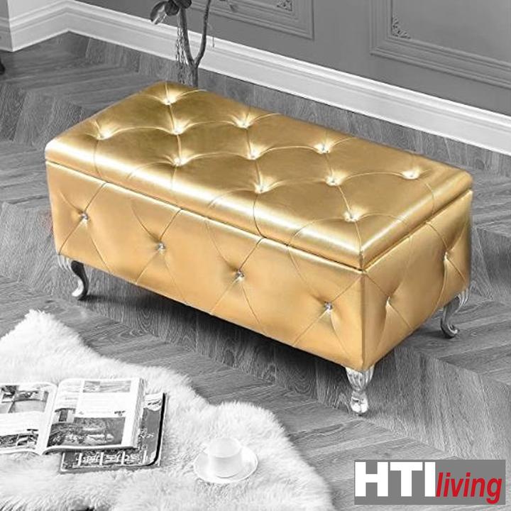 Produktbild HTI-Living Gepolsterte Sitzbank mit Truhe Maribella Gold (96 cm)