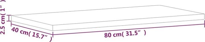 Produktbild VidaXL Waschtischplatte 80x40x2,5 cm Massivholz Buche,Material
